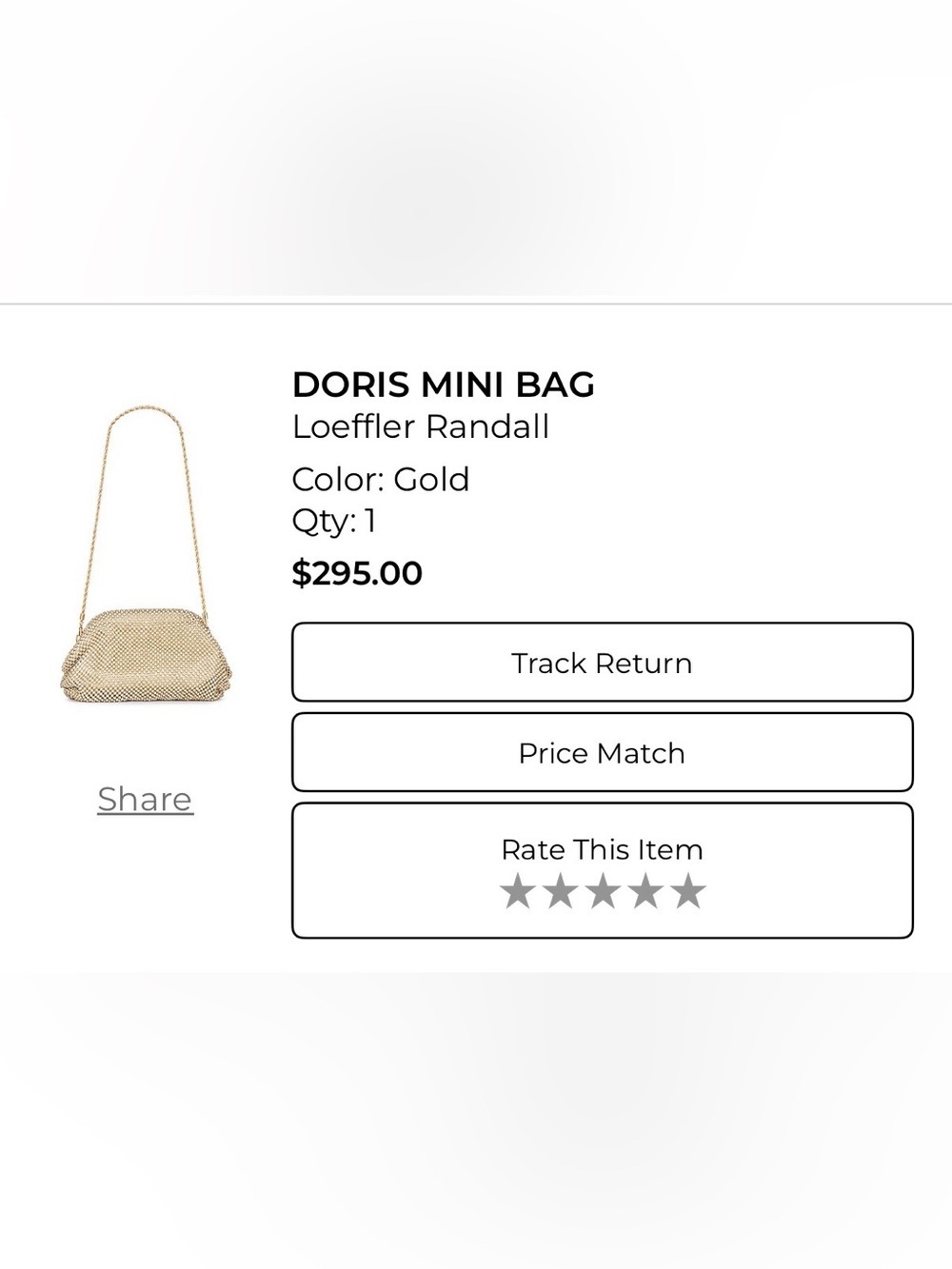 Loeffler Randall Doris Mini Bag in Gold Metallic